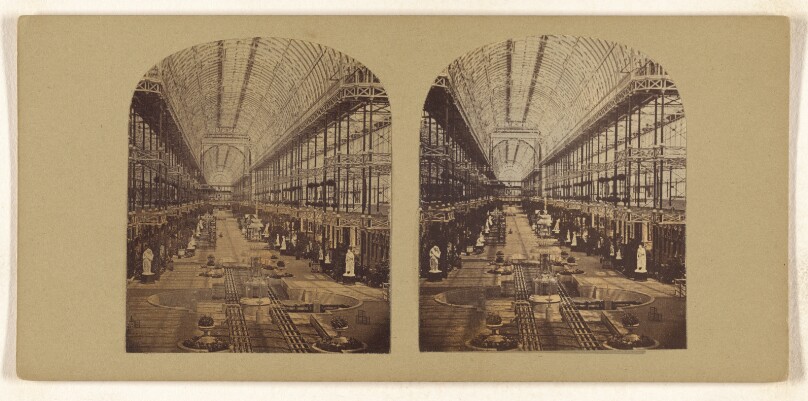 Interior View of the Crystal Palace, Looking towards the north end, and comprising nearly the entire length of the Nave.