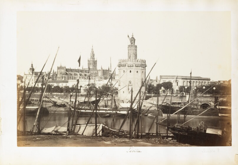 [Cathedral, Torre del Oro and Guadalquiver river, Seville]