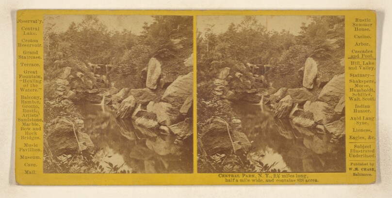 Cascades and Pool. [Central Park, New York City]