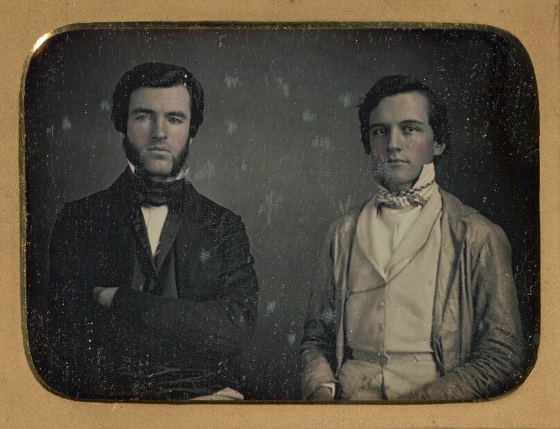 [Portrait of two seated men]