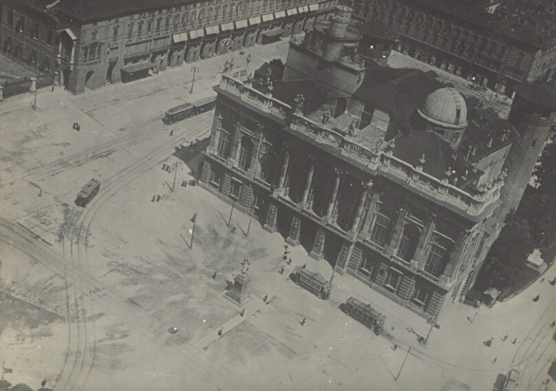 [Aerial shot of a building]