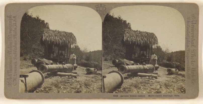 Ancient bronze cannon. Morro Castle, Santiago, Cuba.