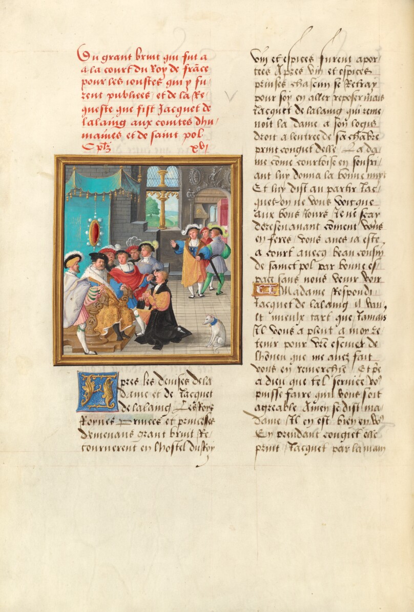 Jacques de Lalaing Kneeling before the Counts of Maine and Saint Pol