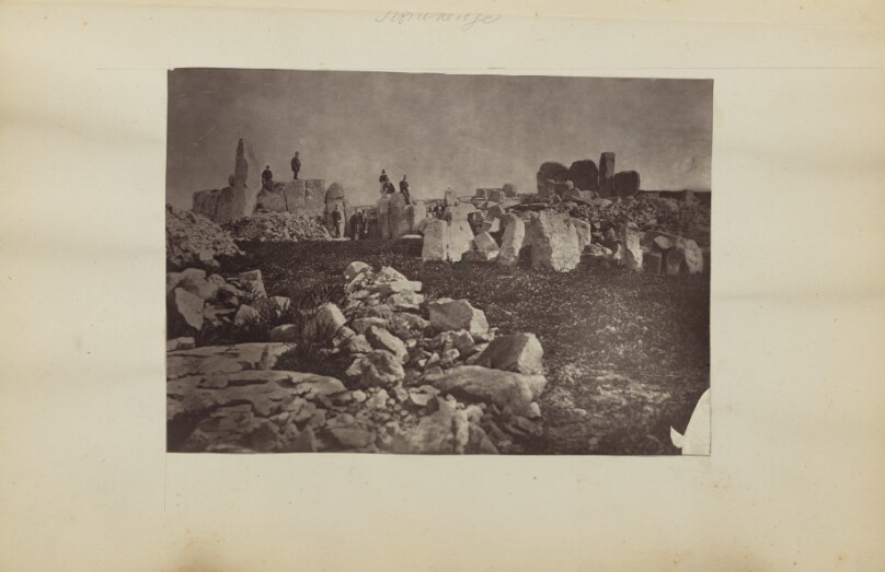 [Group of men at standing stones]