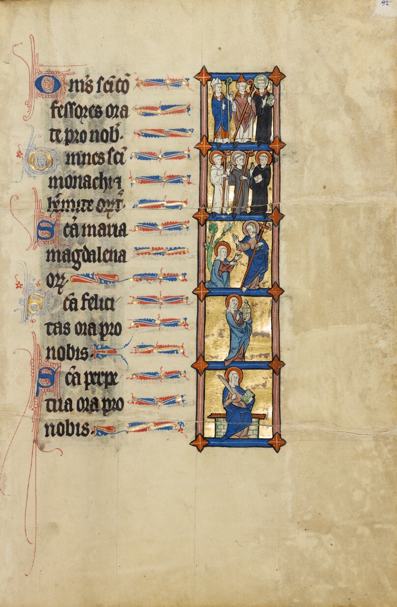 Two Bishops and a Nimbed Priest; Two Nimbed Abbots and a Nimbed Monk; Noli me tangere; Saint Felicity with an Ointment Jar; Saint Perpetua with a Book and a Martyr's Palm