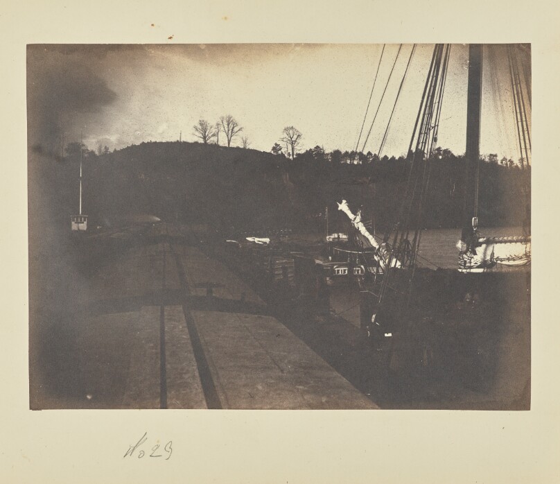 [View from the top of a train car at Burnside Wharf]