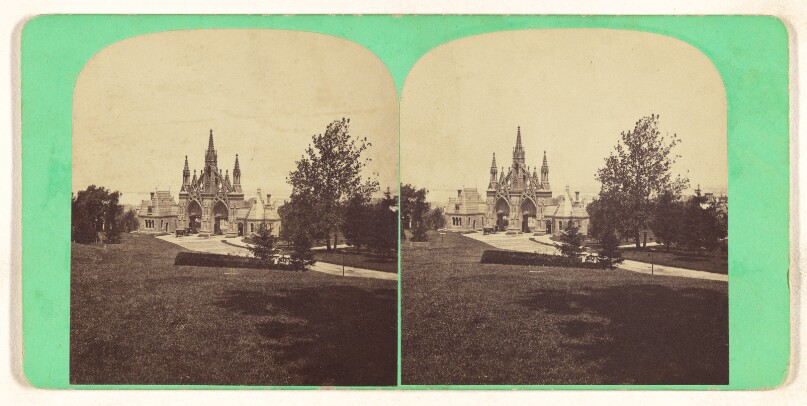 Northern Entrance and New York Harbor. [Greenwood Cemetery, New York]