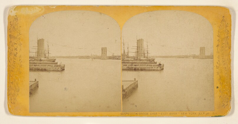 Suspension Bridge Over East River, New York July 4th 1877