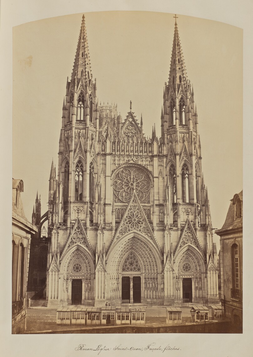 Rouen. Eglise Saint-Ouen, Façade, flèches.