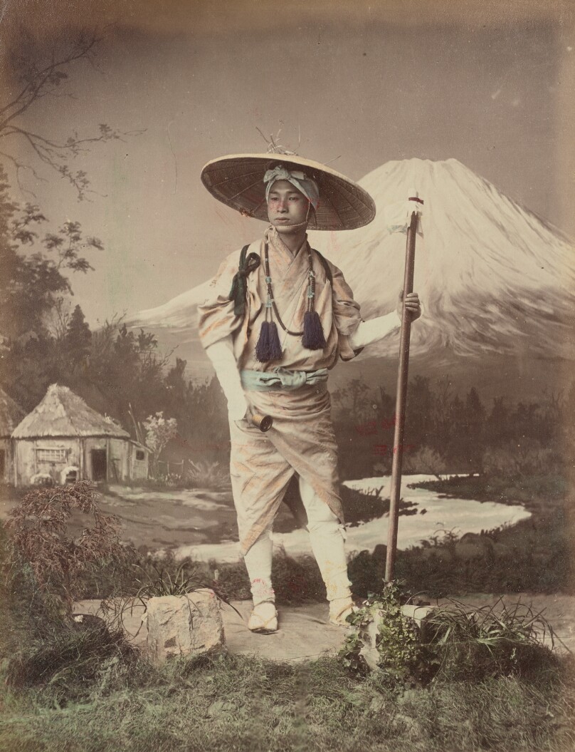 Pilgrim Going Up Fujiyama