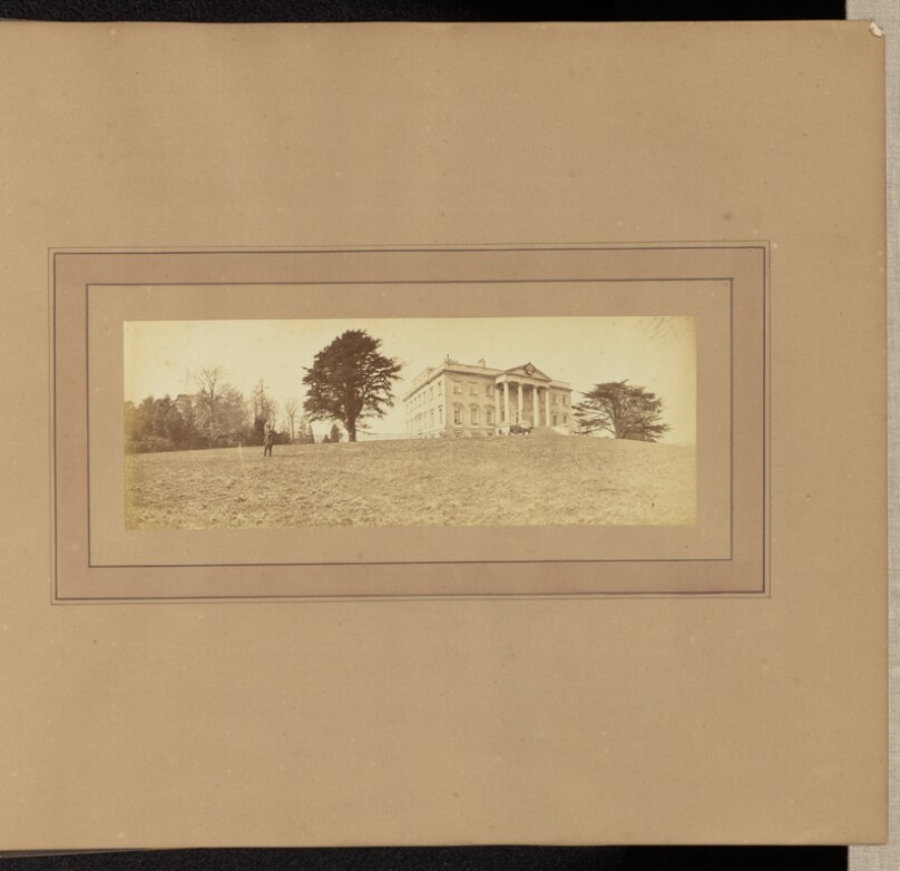 [View of the portico of Claremont House, Esher]