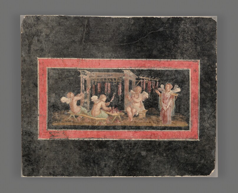 Fresco Fragment with Four Cupids Hanging Garlands