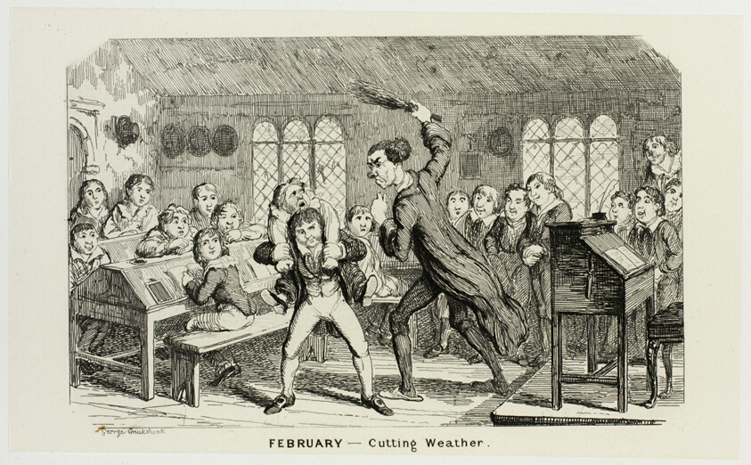 February - Cutting Weather from George Cruikshank's Steel Etchings to The Comic Almanacks: 1835-1853