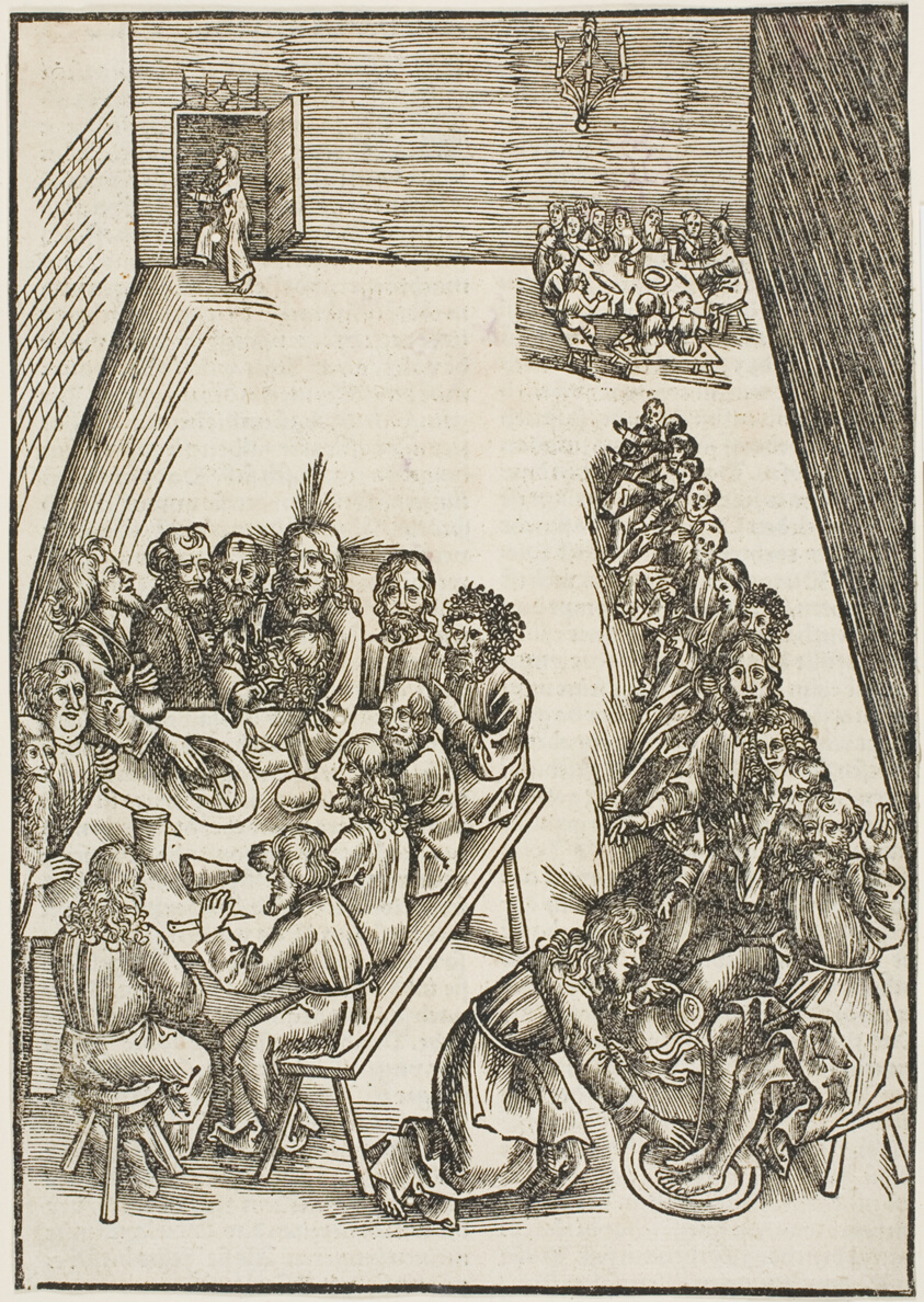 The Last Supper and Christ Washing the Feet of His Disciples, plate nine from Passio domini nostri Jesu Christi