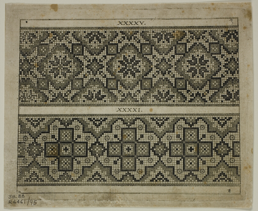 Illustrations from Schön Neues Modelbuch, plate 95 from Woodcuts from Books of the XVI Century