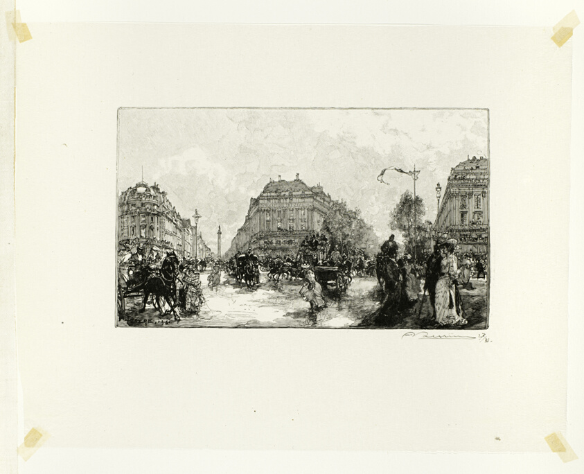 Place de l'Opéra, plate seventeen from Le Long de la Seine et des Boulevards
