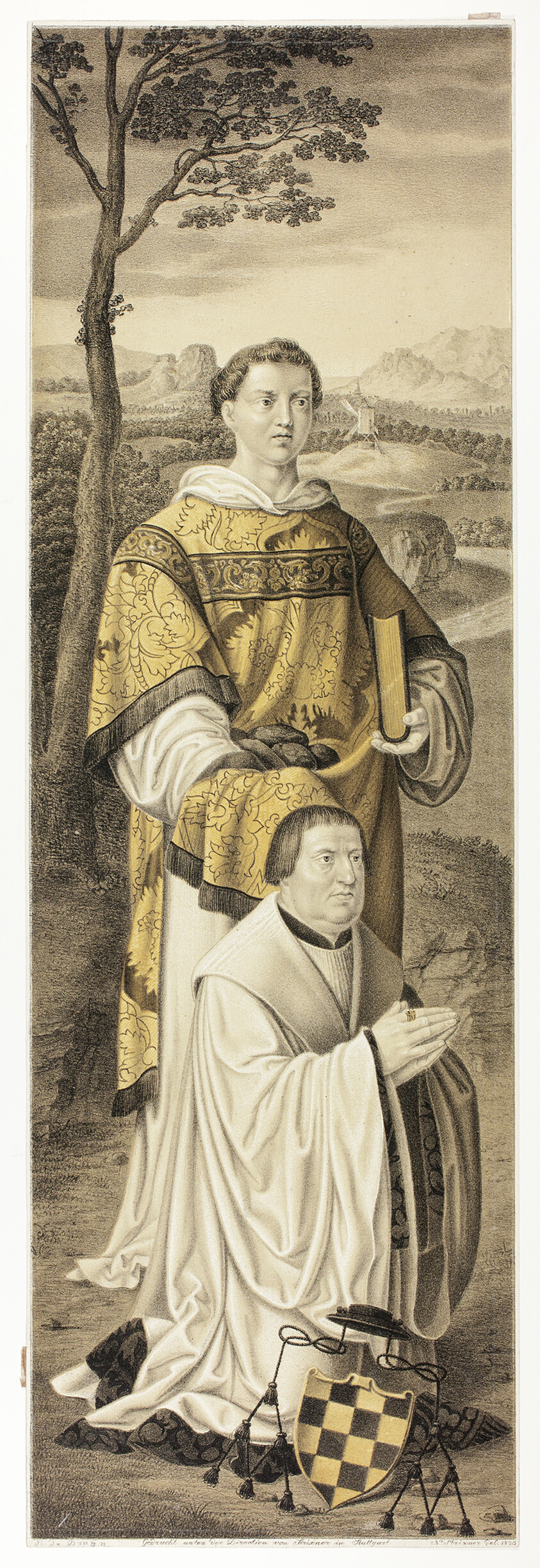 Saint Stephen with a patron, from Galerie des Frères Boisserée