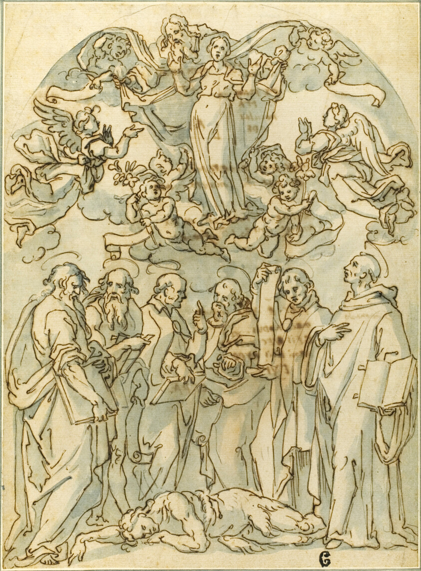 Virgin in Glory with Saints including St. John at their Feet