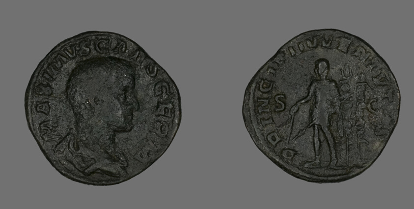 Sestertius (Coin) Portraying Emperor Maximus