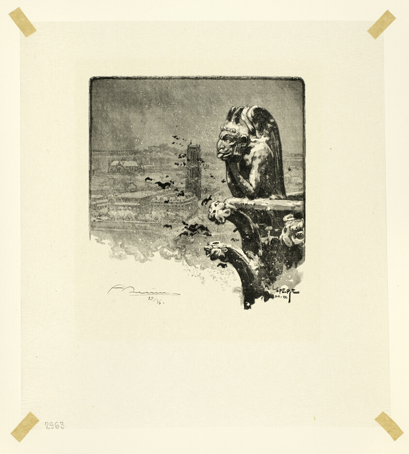 The Vampire of Notre-Dame, plate nine from Le Long de la Seine et des Boulevards