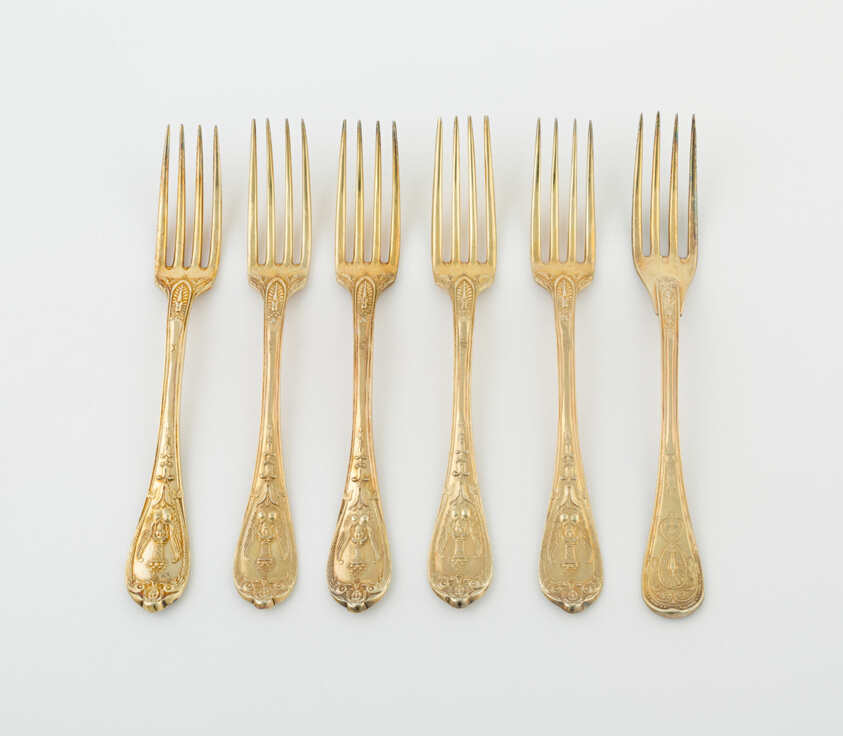 Set of Dessert Forks (10), from a Service Made for Pauline Bonaparte and Prince Camillo Borghese