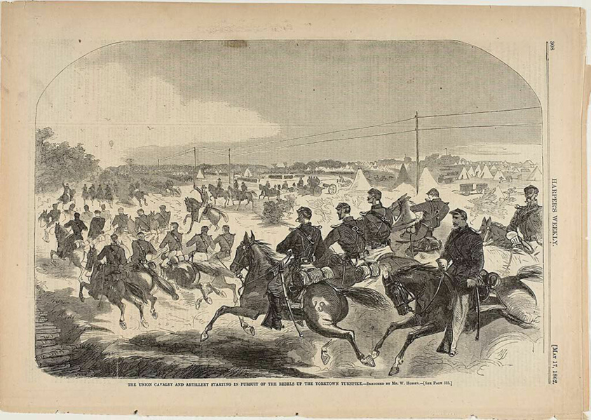The Union Cavalry and Artillery Starting in Pursuit of the Rebels up the Yorktown Turnpike