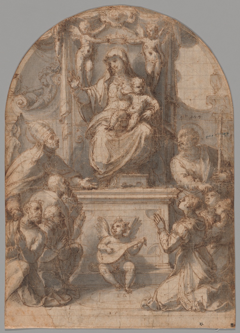 The Virgin Enthroned with Saints Gregory and James, and a Family of Donors