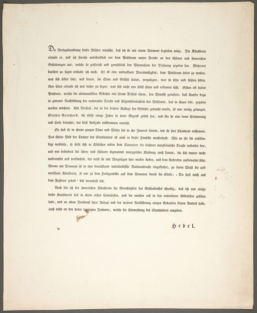 Introduction Page, from the series Poems in the Dialect of the Upper Rhine Region (Zehn Blätter Zu Hebels Alemannischen Gedichten)