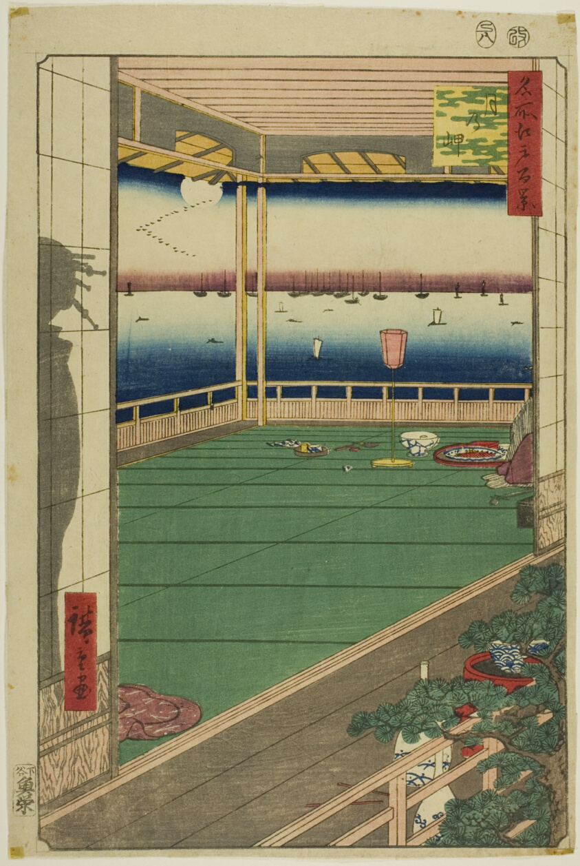 Moon-Viewing Point (Tsuki no misaki), from the series "One Hundred Famous Views of Edo (Meisho Edo hyakkei)"