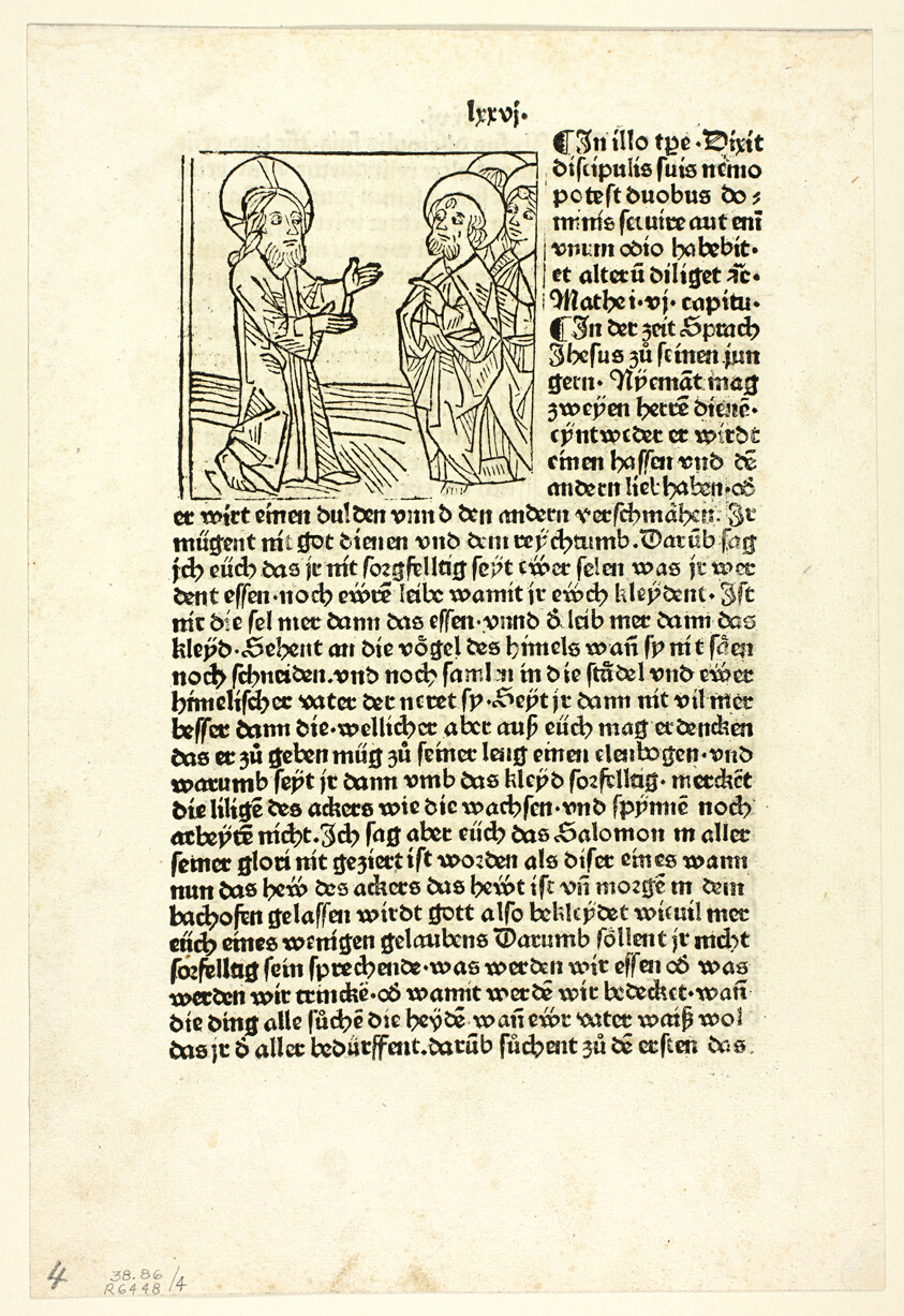 Jesus Preaching to His Disciples from Plenarium, Plate 4 from Woodcuts from Books of the 15th Century
