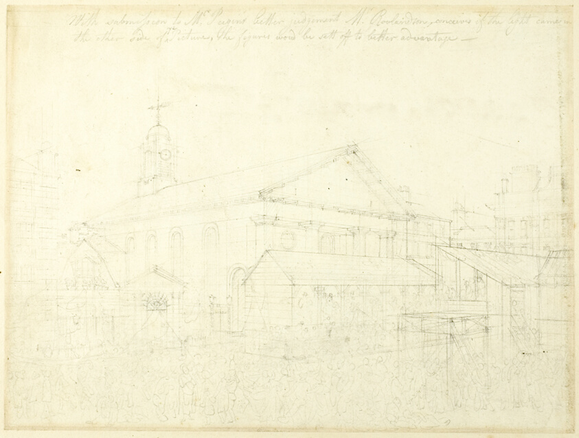 Study for Covent Garden Market, Westminster Election, from Microcosm of London