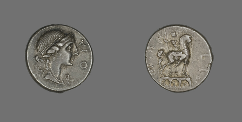 Denarius (Coin) Depicting the Goddess Roma