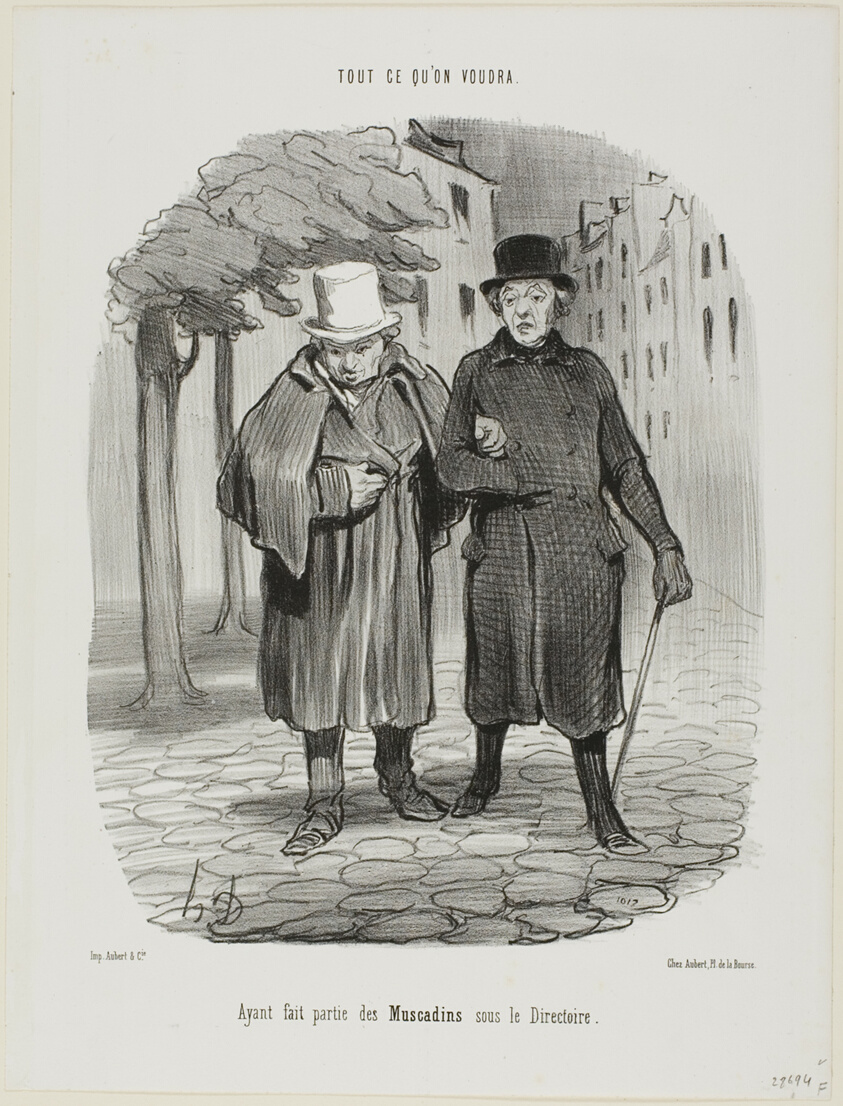Former Dandies from the time of the Directory, plate 7 from Tout Ce Qu'on Voudra