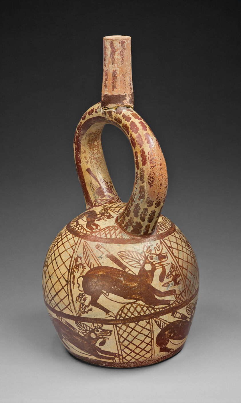 Stirrup Spout Vessel Depicting a Deer Hunt