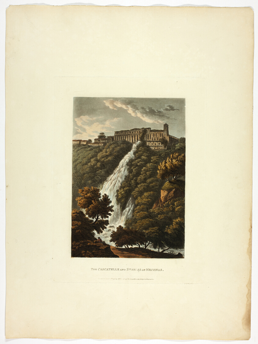 The Cascatelle and Stables of Mecenas, plate thirty-three from A Select Collection of Views and Ruins in Rome and its Vicinity