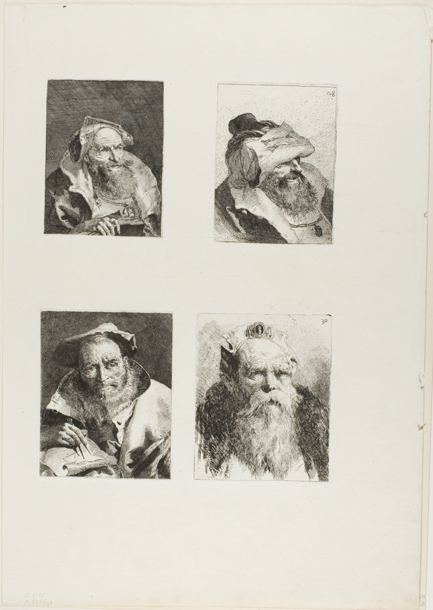 Old Man with a Book, Old Man with His Hat on His Forehead, The Mathematician, Old Man with a Beard