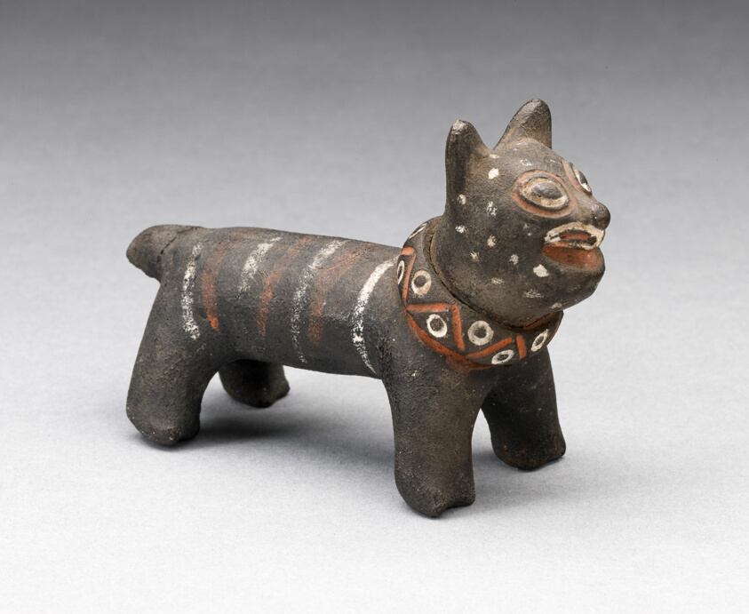 Figurine in the Form of a Striped Feline Wearing Collar