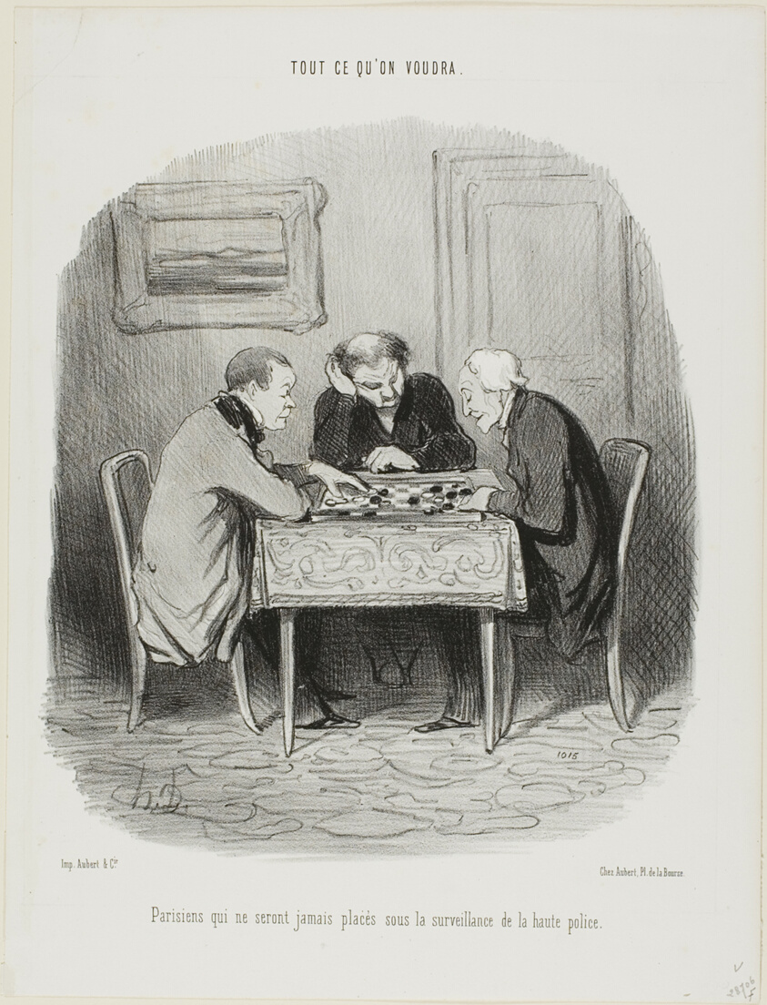 Parisians who will never be placed under surveillance of the secret police, plate 12 from Tout Ce Qu'on Voudra