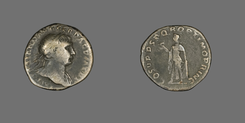 Denarius (Coin) Portraying Emperor Trajan