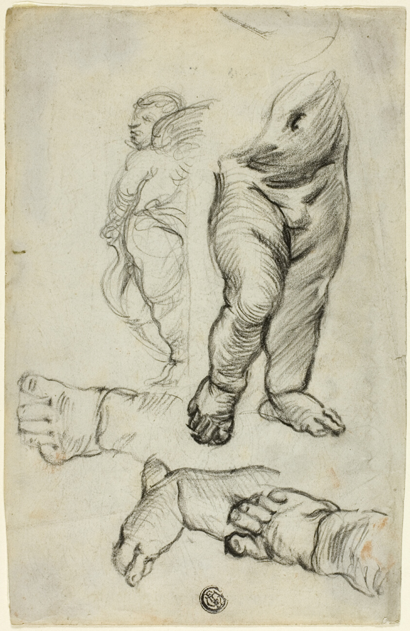Sketches of Putti (recto); Study for Ornament (verso)