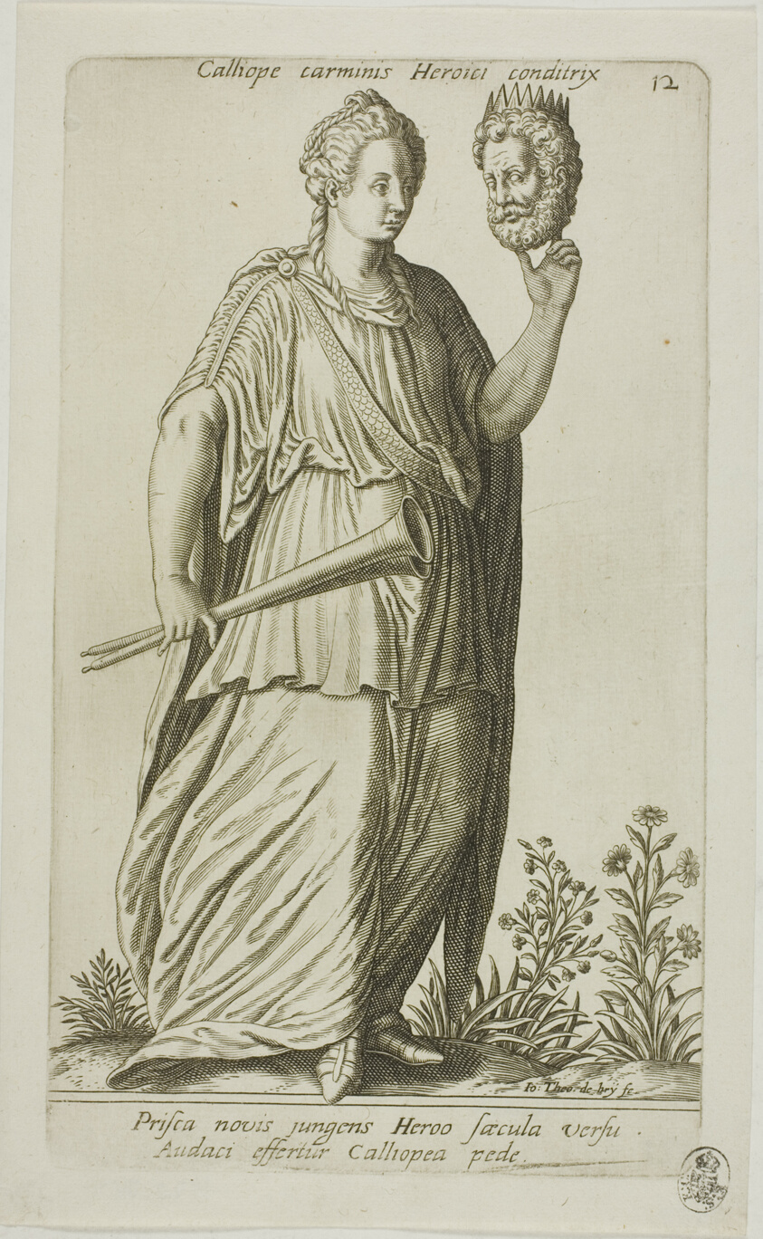 Calliope, Muse of Epic Poetry, plate 12 from Parnassus Biceps