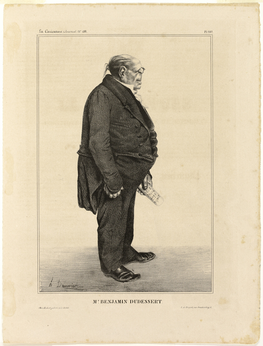 Mr. Benjamin Dudessert, plate 287 from Célébrités de la Caricature
