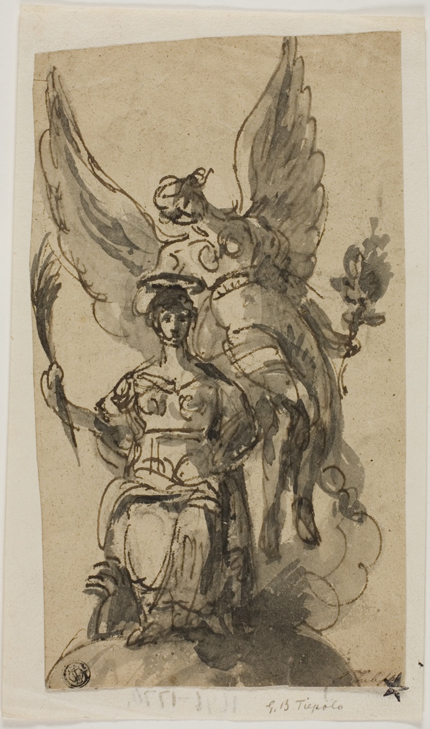 Seated Woman Crowned by Angel