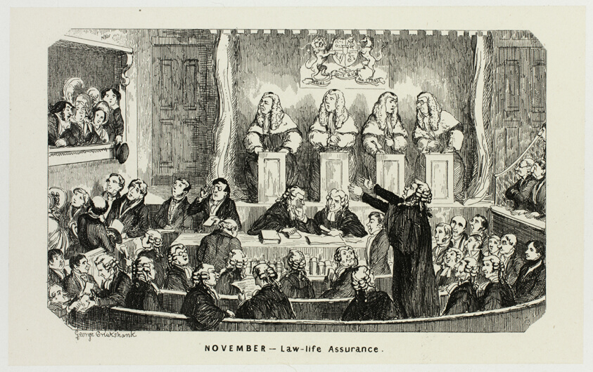 November - Law-Life Assurance from George Cruikshank's Steel Etchings to The Comic Almanacks: 1835-1853