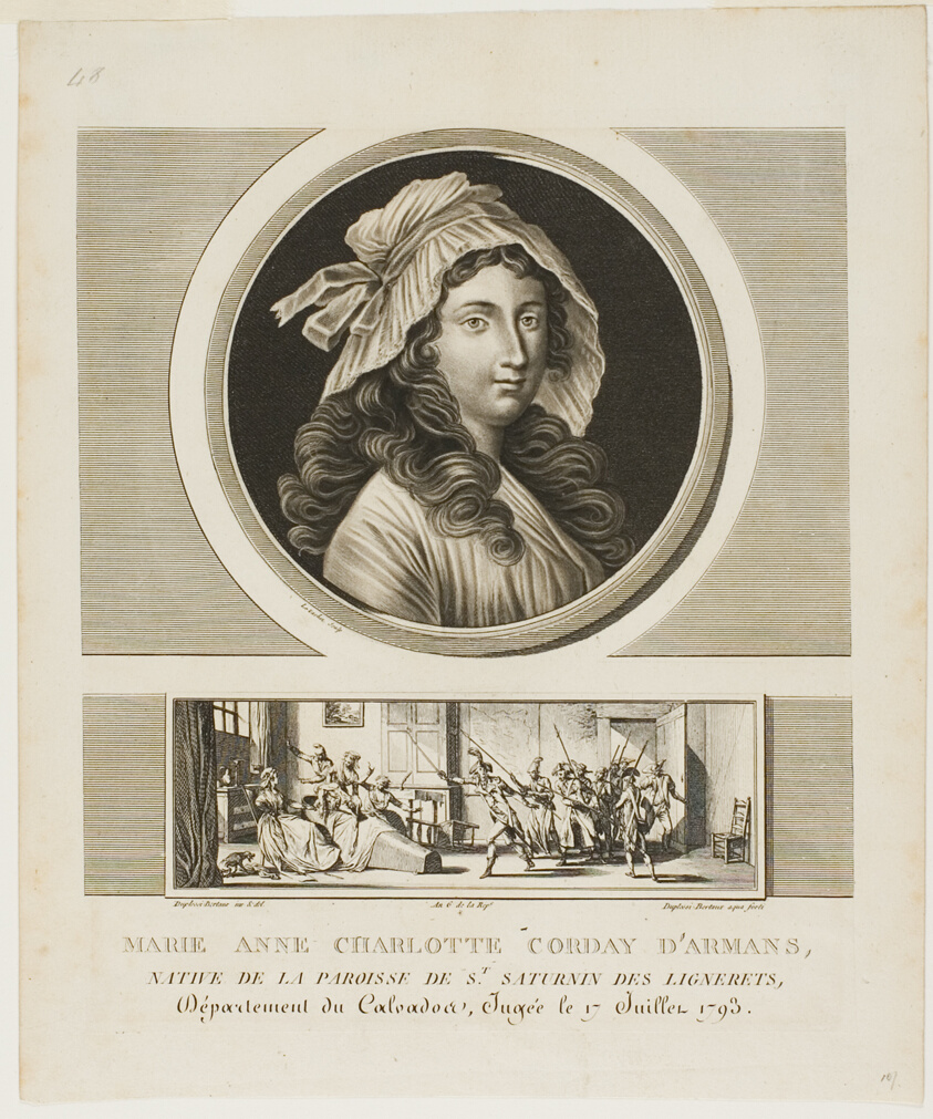 Marie Anne Charlotte Corday d'Armans, from Tableaux historiques de la Révolution francaise, volume III