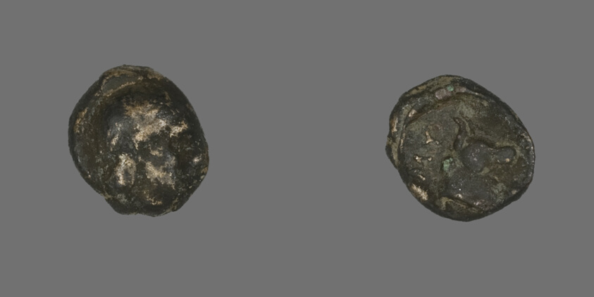 Coin Depicting Laureate Head