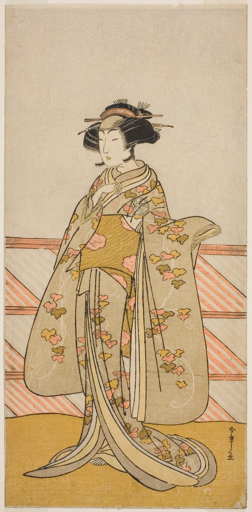 The Actor Yoshizawa Iroha I as Tamamo no Mae (?) in the Play Sakuya Kono Hana no Kaomise (?), Performed at the Nakamura Theater (?) in the Eleventh Month, 1776 (?)