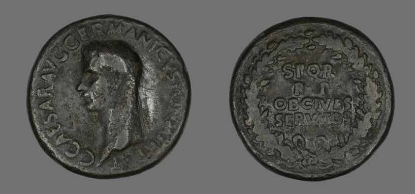 Sestertius (Coin) Portraying Germanicus