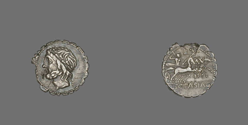 Denarius Serratus (Coin) Depicting the God Saturn