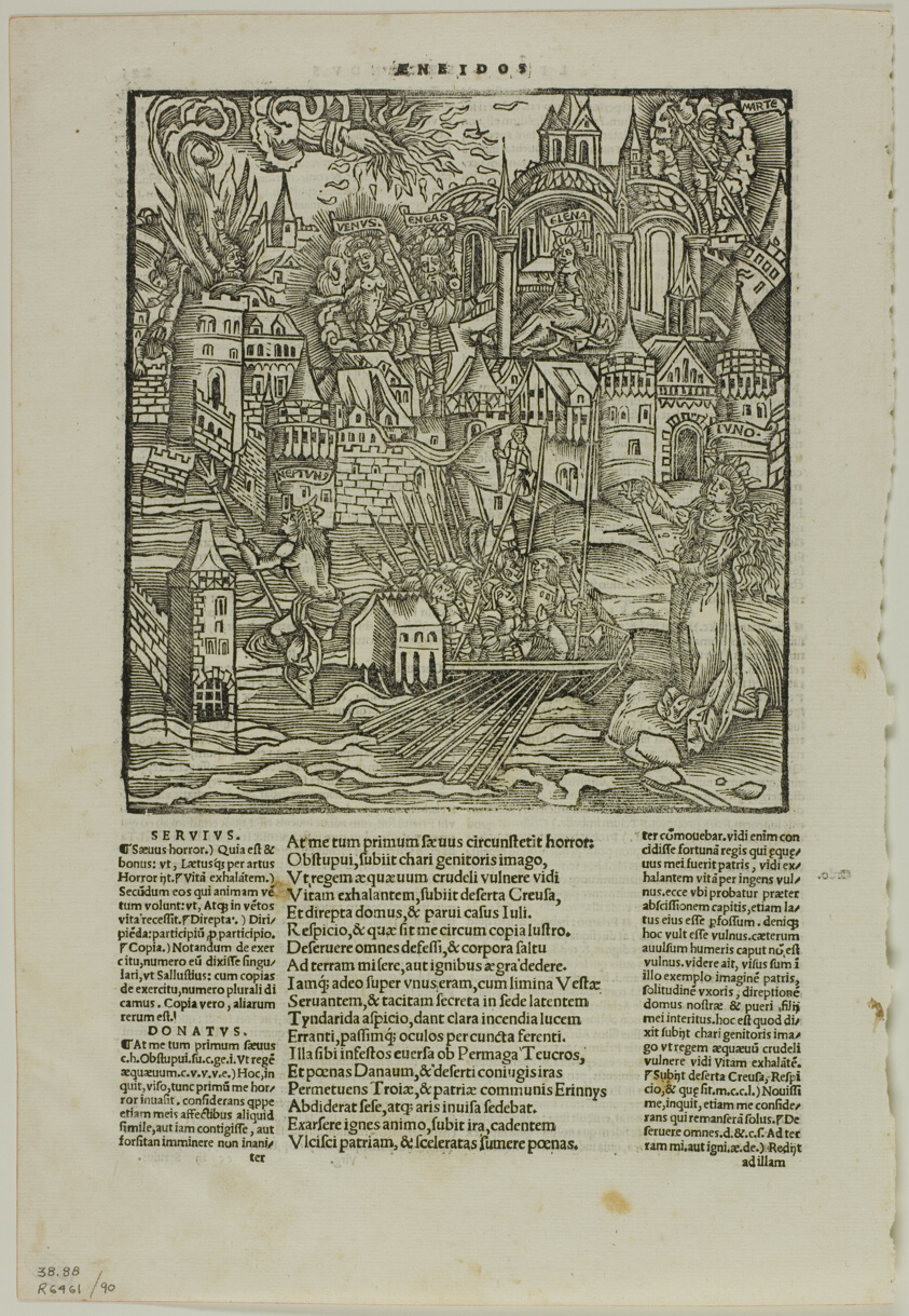 Leaf from Opera by Virgilius (after the Strasbourg Virgil, 1502), plate 90 from Woodcuts from Books of the XVI Century